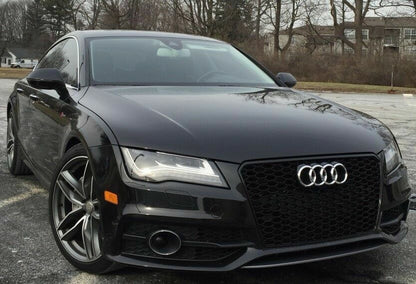 0317🔥GRIGLIA ANTERIORE LOOK RS7 PER AUDI A7 C7 4G (2010–2014) – NERO LUCIDO 🔥