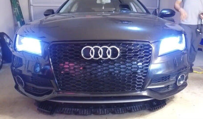 0317🔥GRIGLIA ANTERIORE LOOK RS7 PER AUDI A7 C7 4G (2010–2014) – NERO LUCIDO 🔥