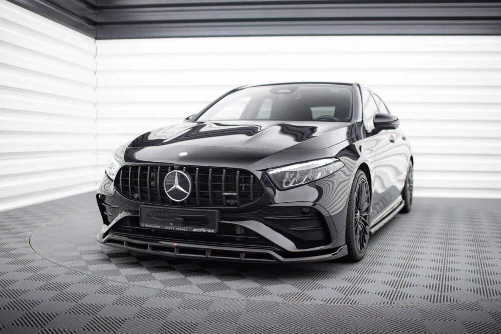 2107💥SPLITTER PER MERCEDES CLASSE A W177 2024+ NERO LUCIDO (4 PEZZI)💥