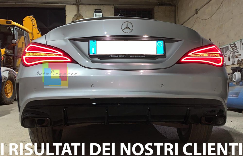 💥DIFFUSORE POSTERIORE PER MERCEDES CLA (13–19) NERO LUCIDO CON SHOOTING BRAKE💥