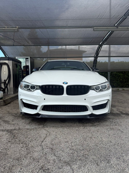 0318🔥PARAURTI ANTERIORE LOOK M4 CON SPLITTER ABS PER BMW SERIE 4 F32 F33🔥