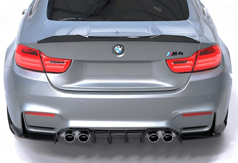 🔥DIFFUSORE POSTERIORE PER BMW M4 F82 (2014+) – A PLUS STYLE – NERO LUCIDO 🔥