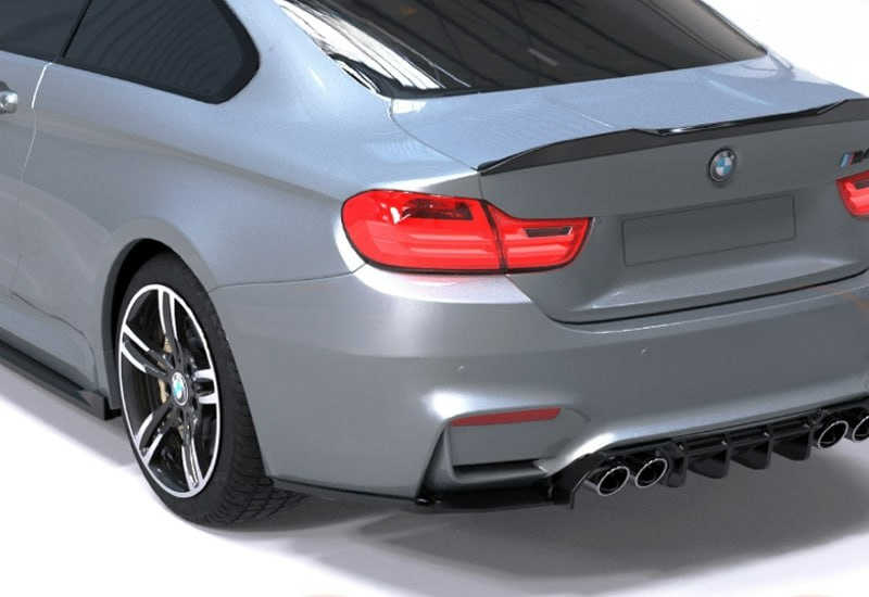🔥DIFFUSORE POSTERIORE PER BMW M4 F82 (2014+) – A PLUS STYLE – NERO LUCIDO 🔥