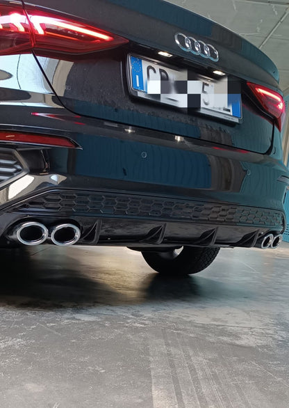 1085🔥DIFFUSORE POSTERIORE LOOK S3 PER AUDI A3 8Y SPORTBACK (2020+)NERO LUCIDO🔥