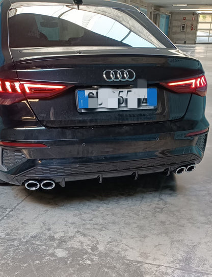 1085🔥DIFFUSORE POSTERIORE LOOK S3 PER AUDI A3 8Y SPORTBACK (2020+)NERO LUCIDO🔥