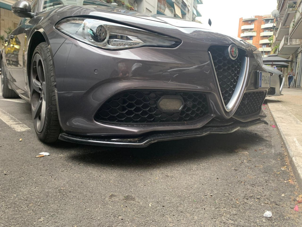 💖 SPLITTER ALFA ROMEO ADATTO PER GIULIA STANDARD IN NERO LUCIDO ABS 💖