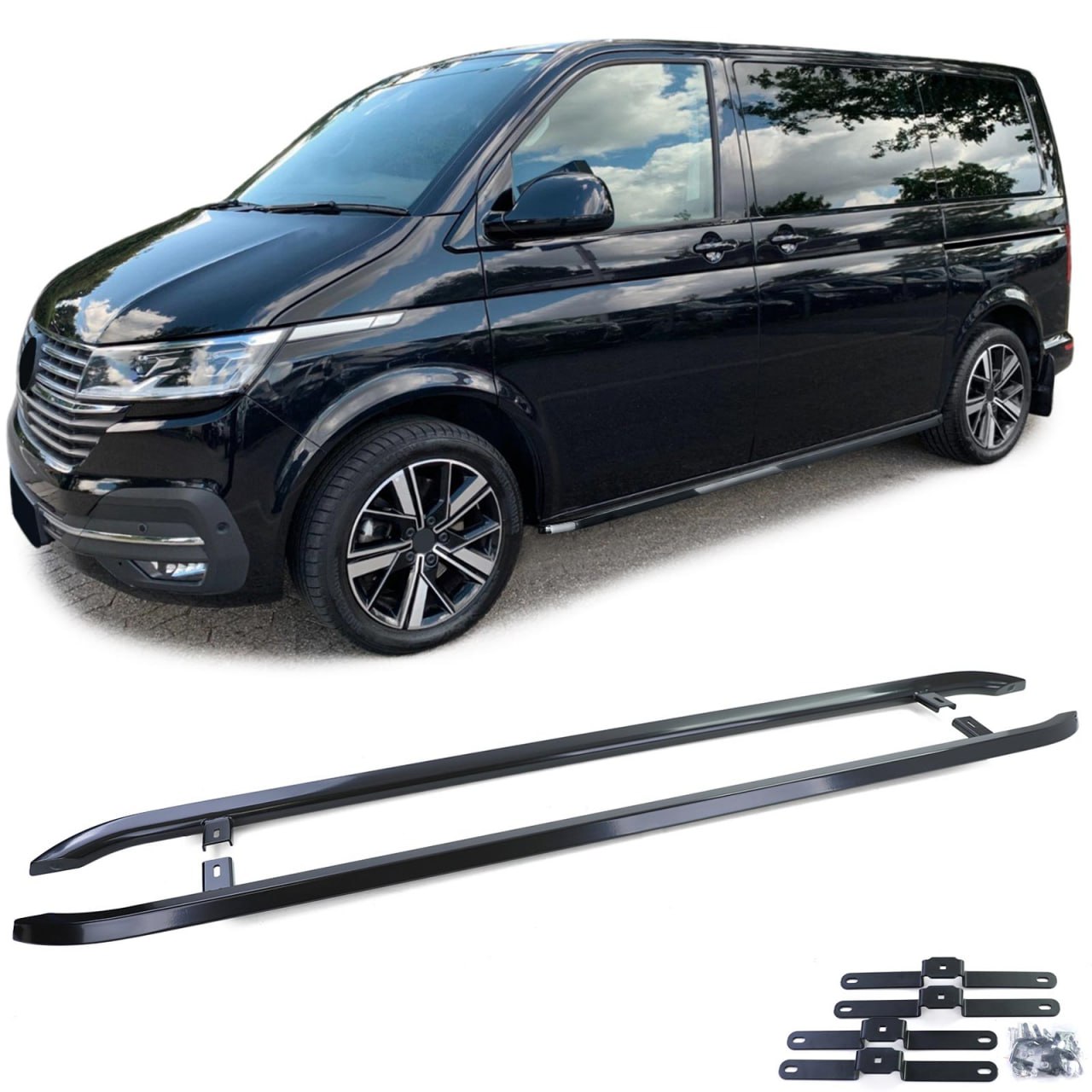 💕 Pedane adatte per VW T5 T6 T6.1 inox nero per passo corto 💕