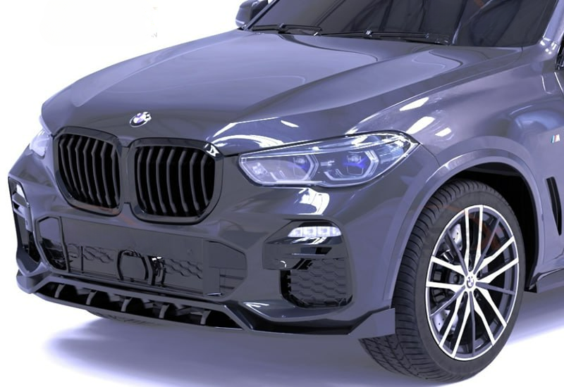 💕Splitter BMW G05 2013+  X5M Sport V1 Nero lucido 💕