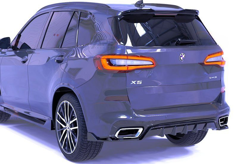 💕Diffusore BMW G05 2019+ -A X5M Sport V1 Style, Nero pianoforte lucido💕
