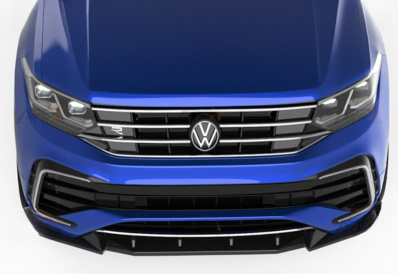 💕Splitter  VW Tiguan Mk2 FL 2020+ - Bumper Splitter/Front, nero lucido💕
