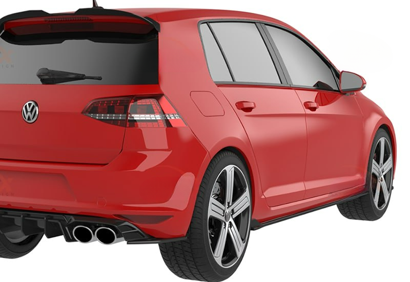 💕Sotto minigonne VW Golf Mk7 2012+ - Skirt Extension/Side Lower, nero lucido💕