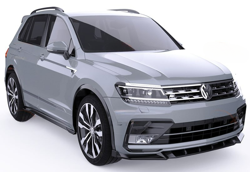 💕VW Tiguan Mk2 2016+ - Bumper Splitter Front, R/R Line V1 Style💕