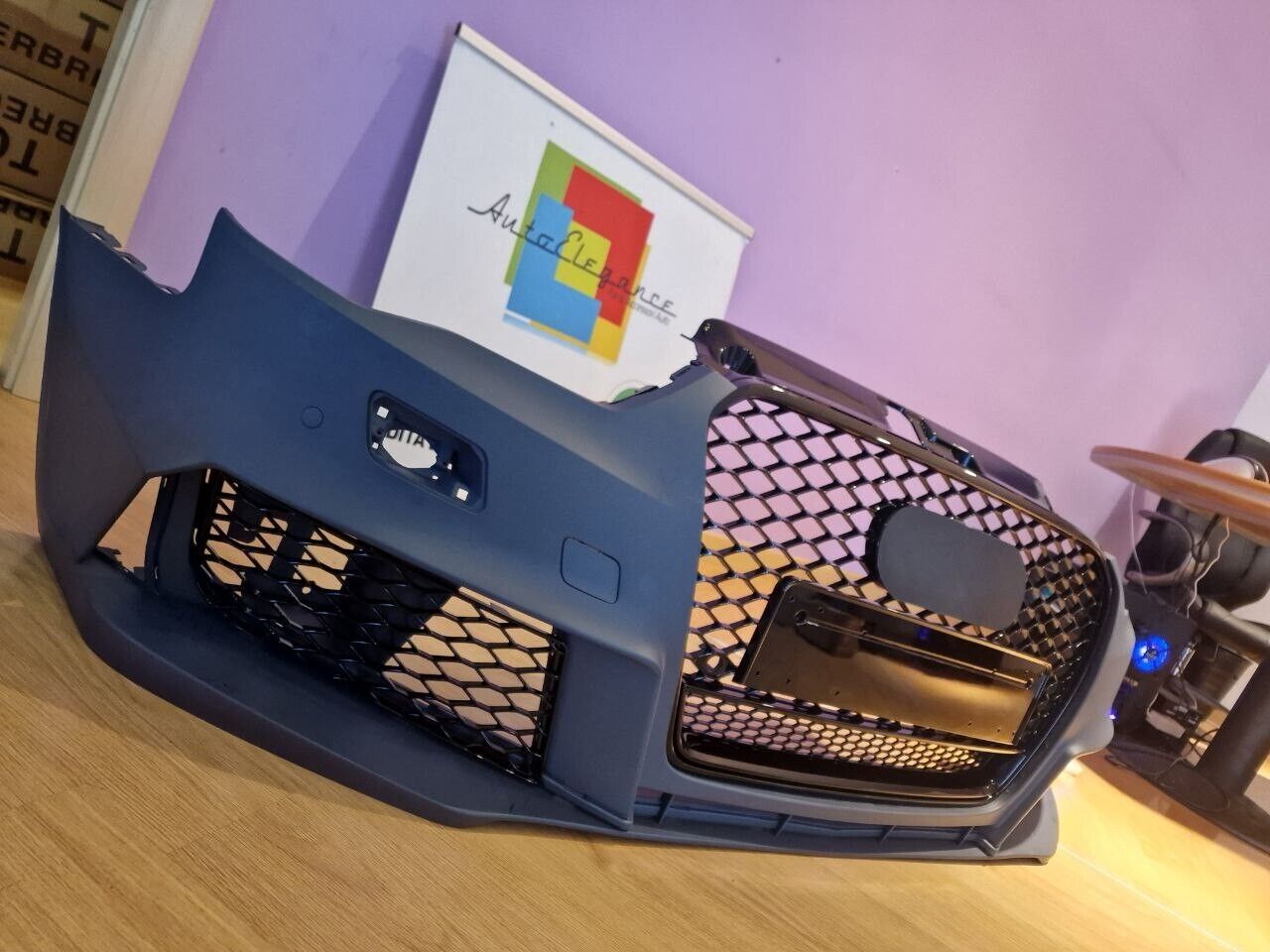 💕ART. 0812 PARAURTI ANTERIORE A3 8V 2012-2016 LOOK RS3 + GRIGLIA QUATTRO💕