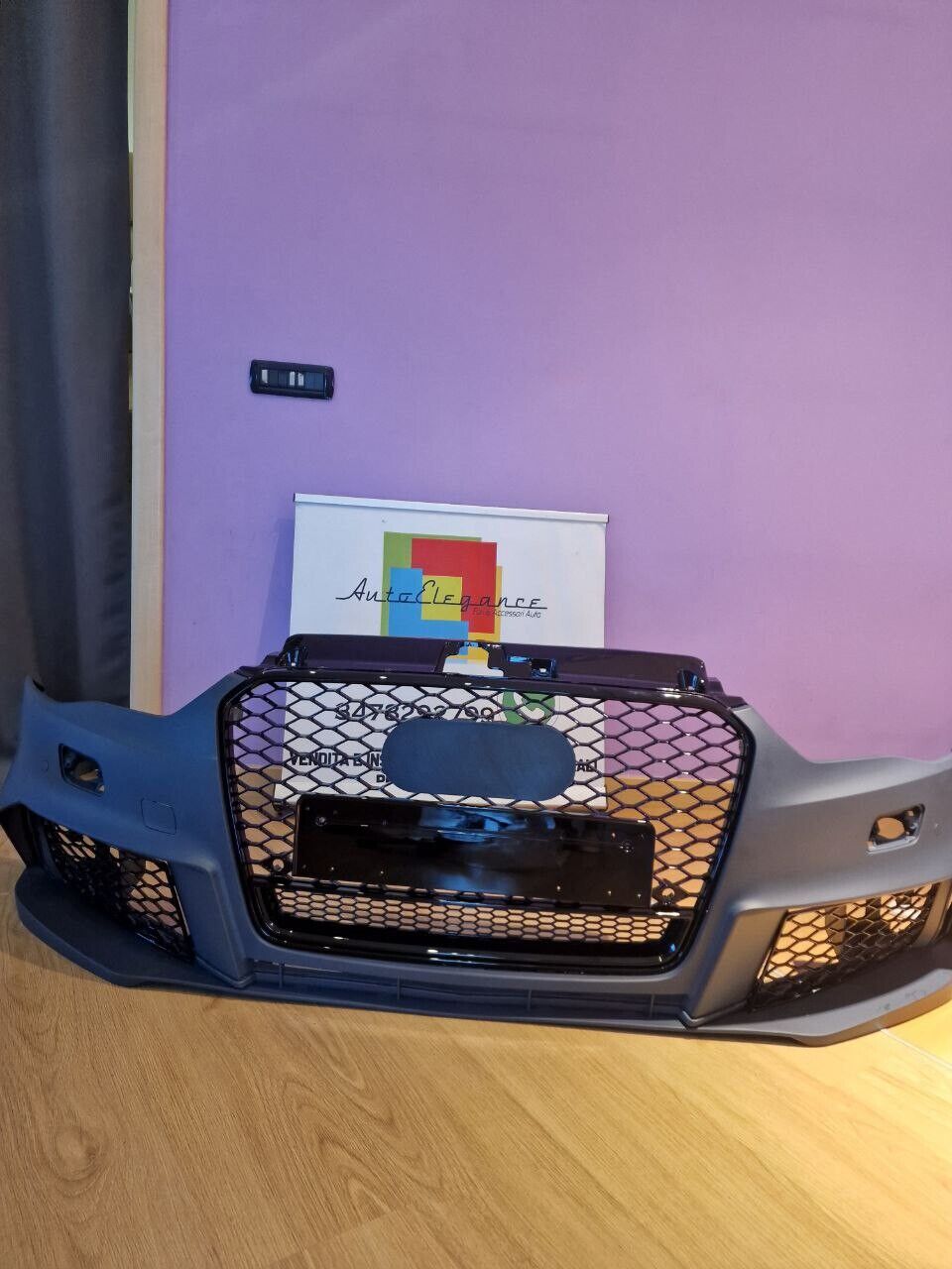 💕ART. 0812 PARAURTI ANTERIORE A3 8V 2012-2016 LOOK RS3 + GRIGLIA QUATTRO💕