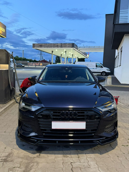💕ART. 0019 SPLITTER AUDI  A6 C8 2018+ RS6 NERO LUCIDO + s6 + sline + standard💕