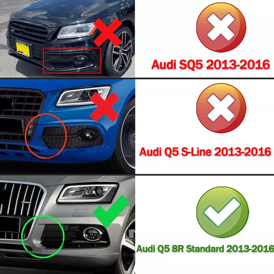 ART.2497 GRIGLIE FENDINEBBIA  Audi  Q5 8R  STANDARD LOOK SQ5 NERO LUCIDO