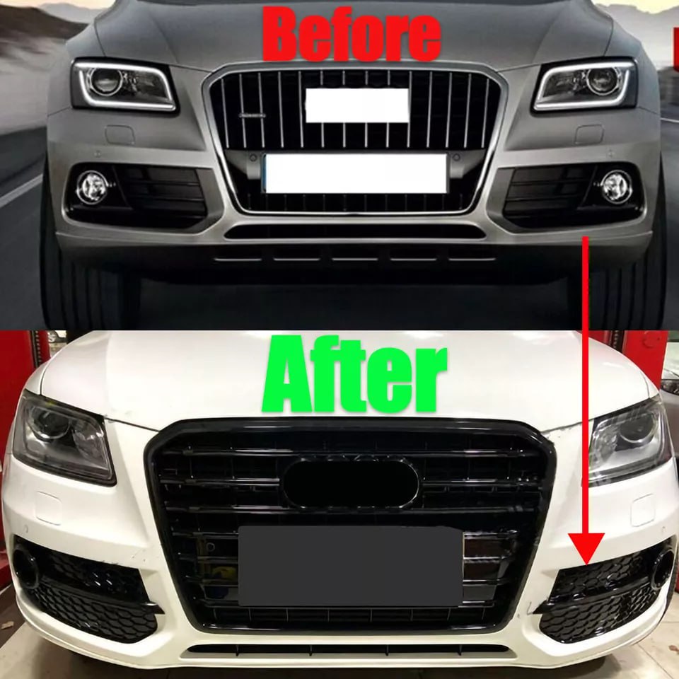 ART.2497 GRIGLIE FENDINEBBIA  Audi  Q5 8R  STANDARD LOOK SQ5 NERO LUCIDO