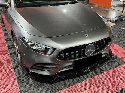 💕ART. 0802 SPLITTER MERCEDES CLASSE A W177 AMG NERO LUCIDO 3 PEZZI💕