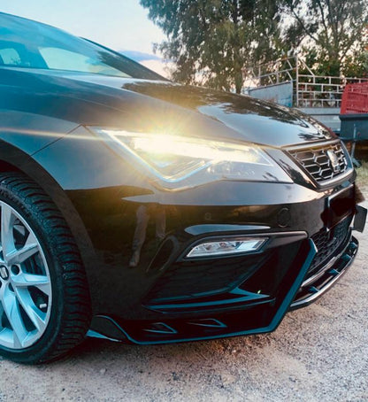 ART. 0008 SPLITTER  SEAT LEON 5F FL 2017-2020 FR LOOK LENZ DESIGN 3 PEZZI