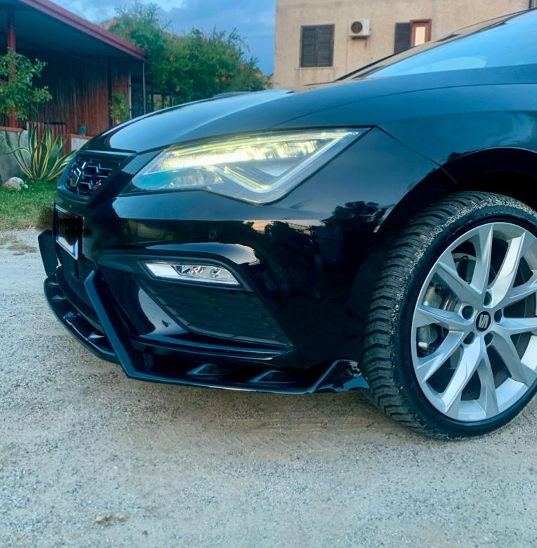 ART. 0008 SPLITTER  SEAT LEON 5F FL 2017-2020 FR LOOK LENZ DESIGN 3 PEZZI