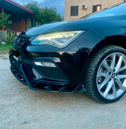 ART. 0008 SPLITTER  SEAT LEON 5F FL 2017-2020 FR LOOK LENZ DESIGN 3 PEZZI