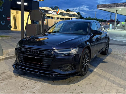 ART. 0019 SPLITTER AUDI A6 2018+ RS6 NERO LUCIDO + s6 + sline + standard