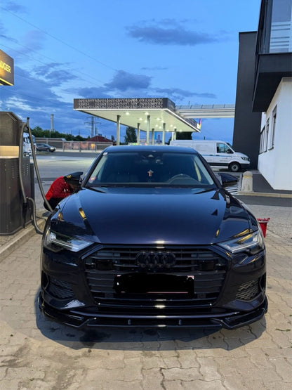 ART. 0019 SPLITTER AUDI A6 2018+ RS6 NERO LUCIDO + s6 + sline + standard