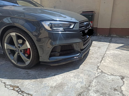 ART. 0049 SPLITTER AUDI A3 8V 2016-2019 LIFT S3 SLINE NERO LUCIDO