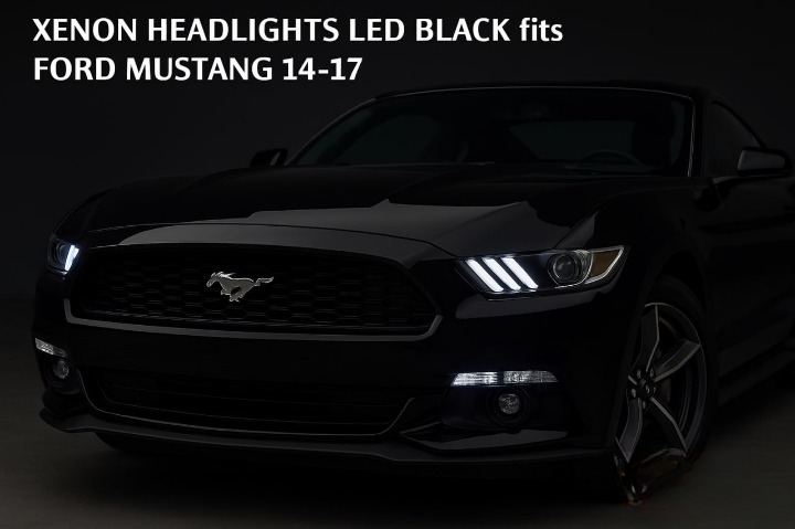 ART.2967  FARI ALLO XENO LED NERO adatto per FORD MUSTANG 14-17