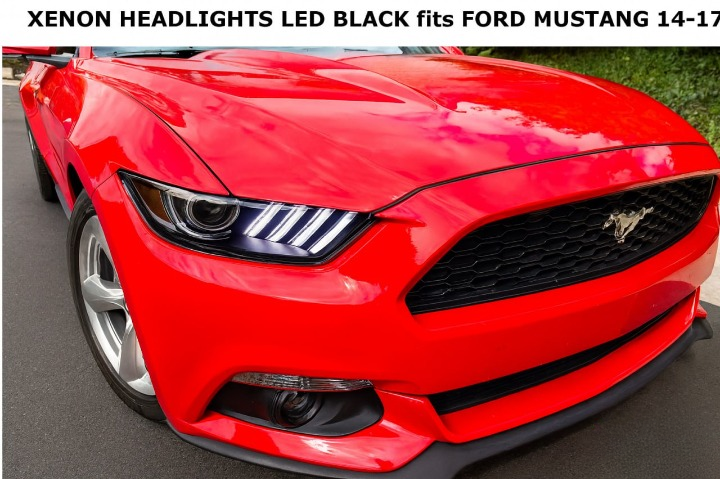 ART.2967  FARI ALLO XENO LED NERO adatto per FORD MUSTANG 14-17