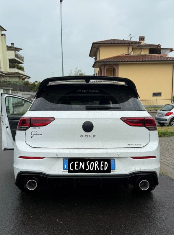 ART. 0512 DIFFUSORE GOLF 8 VIII 1+1 LOOK GTI NERO LUCIDO + TERMINALI