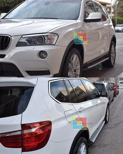 PEDANE LATERALI DESIGN M PER BMW X3 F25 2010+ SOTTOPORTA ANTISCIVOLO M LOOK