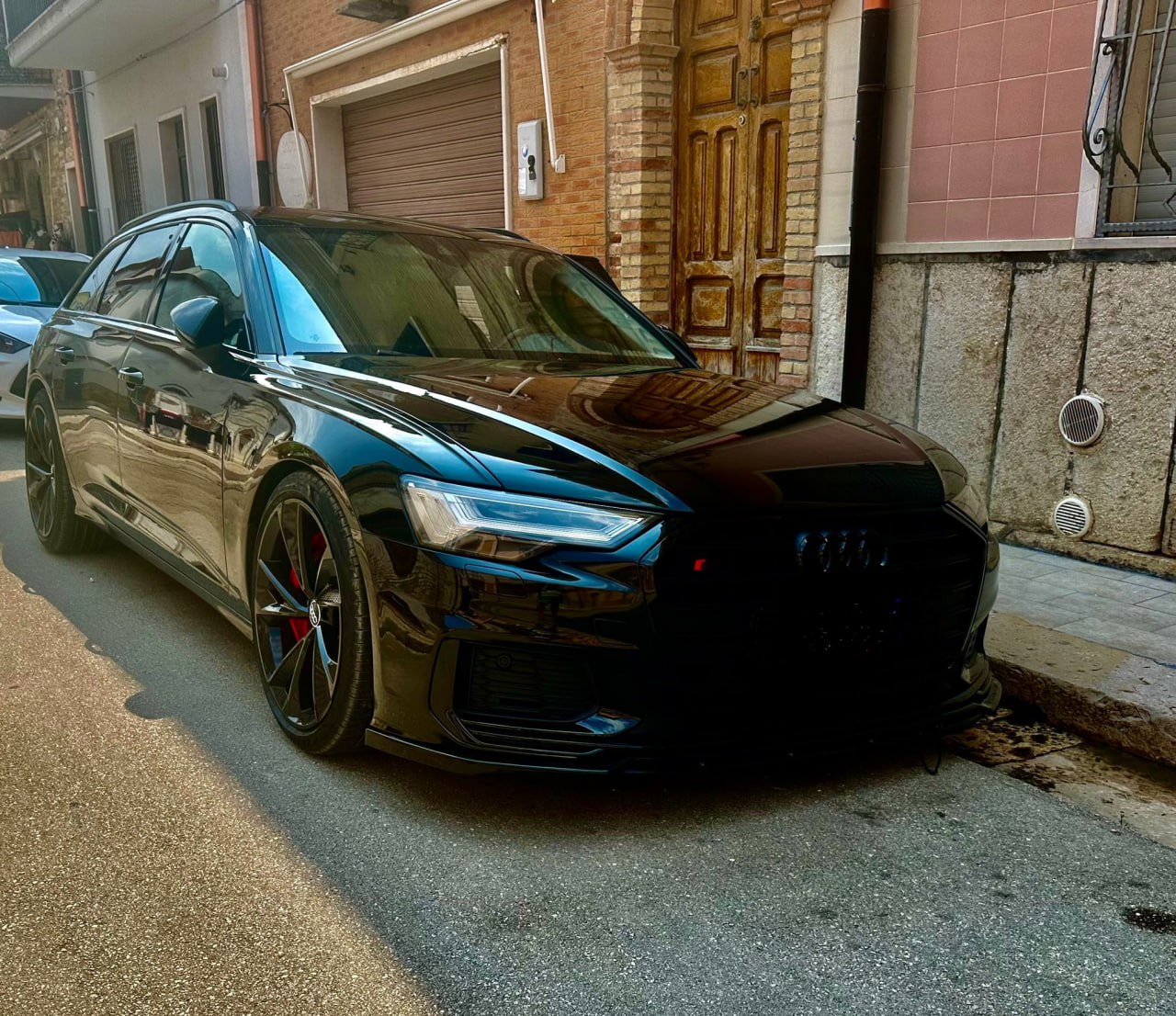 ART. 1843 SPLITTER AUDI A6 C8 2018+ S6 NERO LUCIDO 2 PEZZI