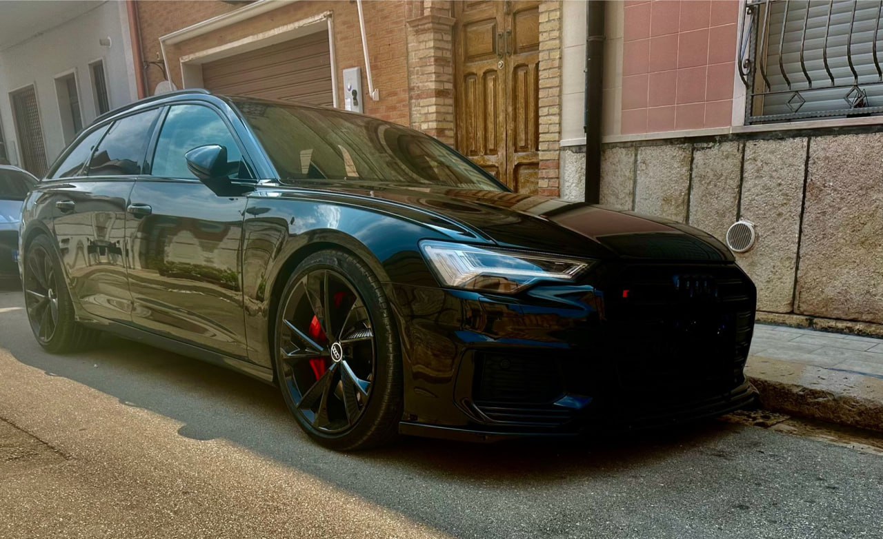 💕ART.1843 SPLITTER AUDI A6 C8 2018+ S6 NERO LUCIDO 2 PEZZI💕