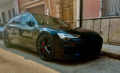 💕ART.1843 SPLITTER AUDI A6 C8 2018+ S6 NERO LUCIDO 2 PEZZI💕