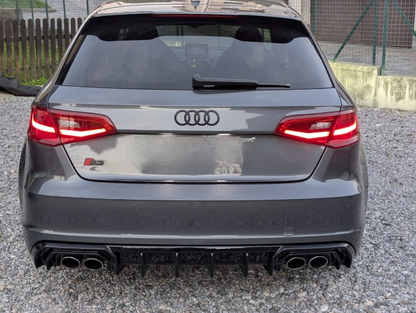 ART.2150 DIFFUSORE AUDI  A3 8V 2012-2016 SLINE S3 NERO LUCIDO 2+2