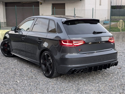 ART.2150 DIFFUSORE AUDI  A3 8V 2012-2016 SLINE S3 NERO LUCIDO 2+2