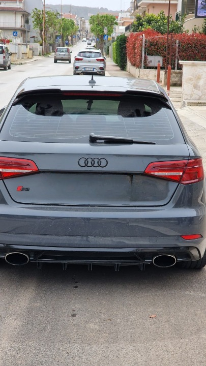 ART. 0072 SPOILER AUDI A3 8V 5D SPORTBACK 2012-2020 STANDARD LOOK RS3 NERO
