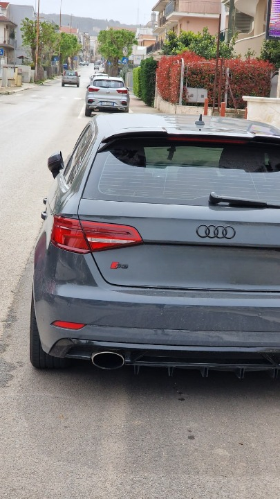 ART. 0072 SPOILER AUDI A3 8V 5D SPORTBACK 2012-2020 STANDARD LOOK RS3 NERO