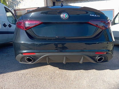 ART. 0222 DIFFUSORE ALFA ROMEO GIULIA 2016-2021 LOOK VELOCE OPACO + TERMINAL