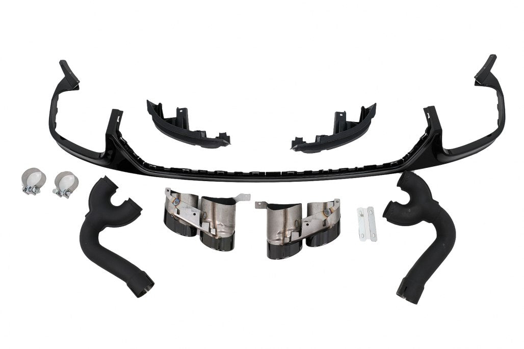 ART.2010 DIFFUSORE  AUDI Q8 2018-2023 S-LINE LOOK SQ8 NERO LUCIDO + TERMINAL