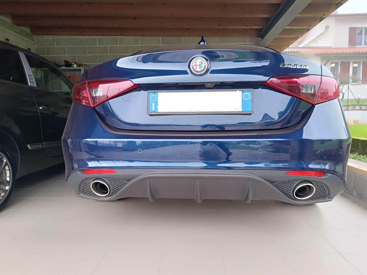 ART. 0222 DIFFUSORE ALFA ROMEO GIULIA 2016-2021 LOOK VELOCE OPACO + TERMINAL