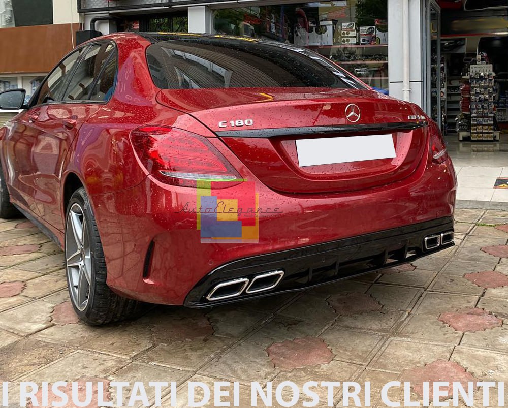 ART.6493 Diffusore Mercedes W205 nero lucido completo di terminali look AMG