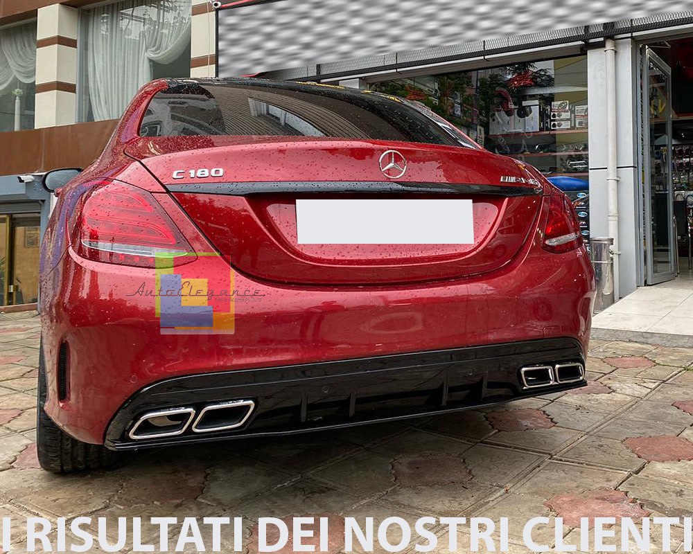 ART.6493 Diffusore Mercedes W205 nero lucido completo di terminali look AMG