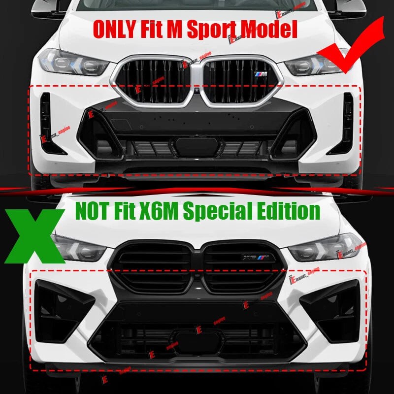 ART.6706 SPLITTER BMW X6 G06 LCI 2023+ MSPORT NERO LUCIDO