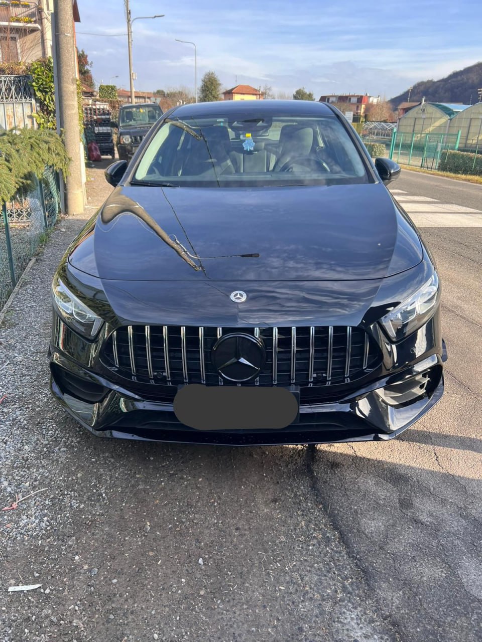 ART. 0221 PARAURTI ANTERIORE+GRIGLIA  MERCEDES CLASSE A W177 LOOK AMG A45S