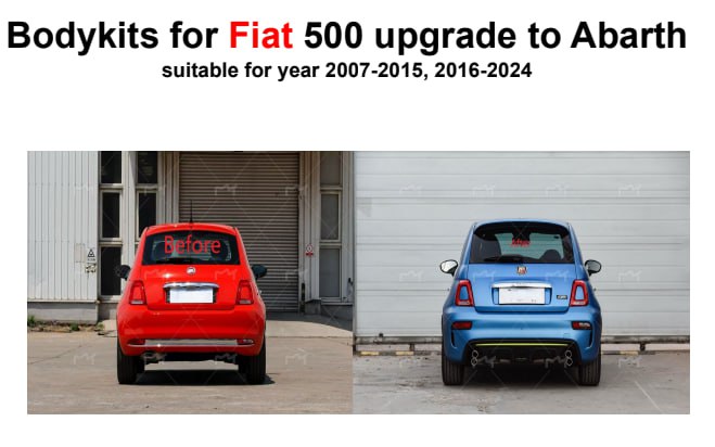 Bodykit fiat 500 upgrade to abarth look