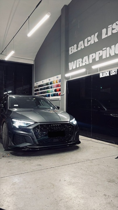 ART. 1620 SPLITTER AUDI A3 8Y 2020+ SLINE S3 LOOK NERO LUCIDO
