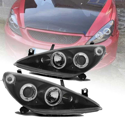 ART.7559 FARI ANTERIORI PEUGEOT 307 2001-2005 NERI ANGEL EYE H1/H1/H1