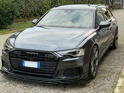 💕ART.1843 SPLITTER AUDI A6 C8 2018+ S6 NERO LUCIDO 2 PEZZI💕